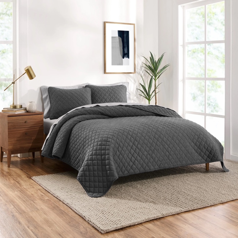 Gap Home T-shirt Soft Slub Jersey Organic Cotton Quilted Bedding Set